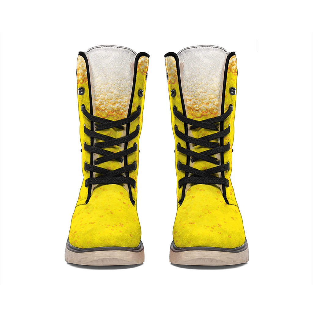 Beer With Foam Print Winter Boots
