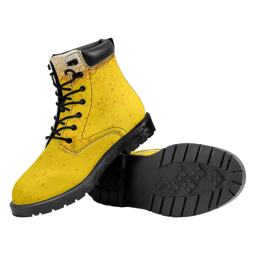 Beer With Foam Print Work Boots