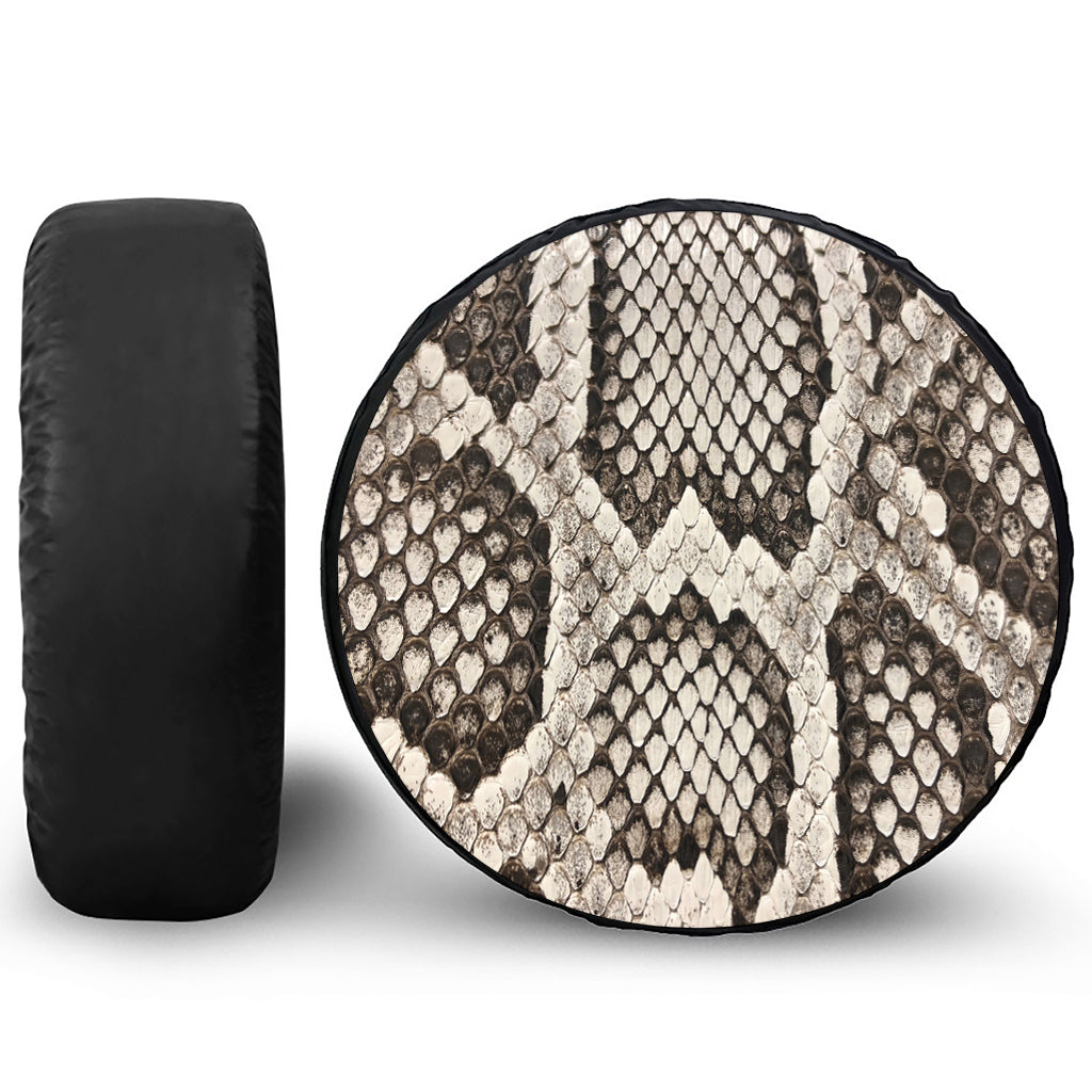 Beige Snakeskin Print Tire Cover