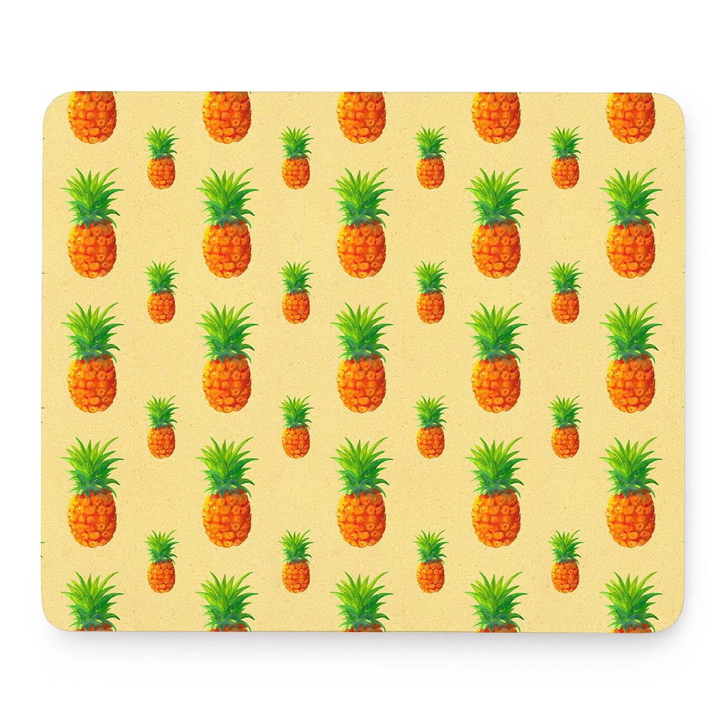 Beige Watercolor Pineapple Pattern Print Mouse Pad