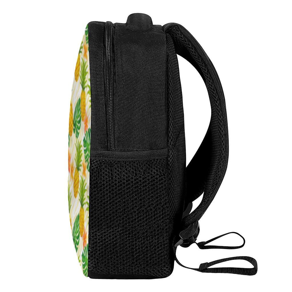 Beige Zebra Pineapple Pattern Print Casual Backpack