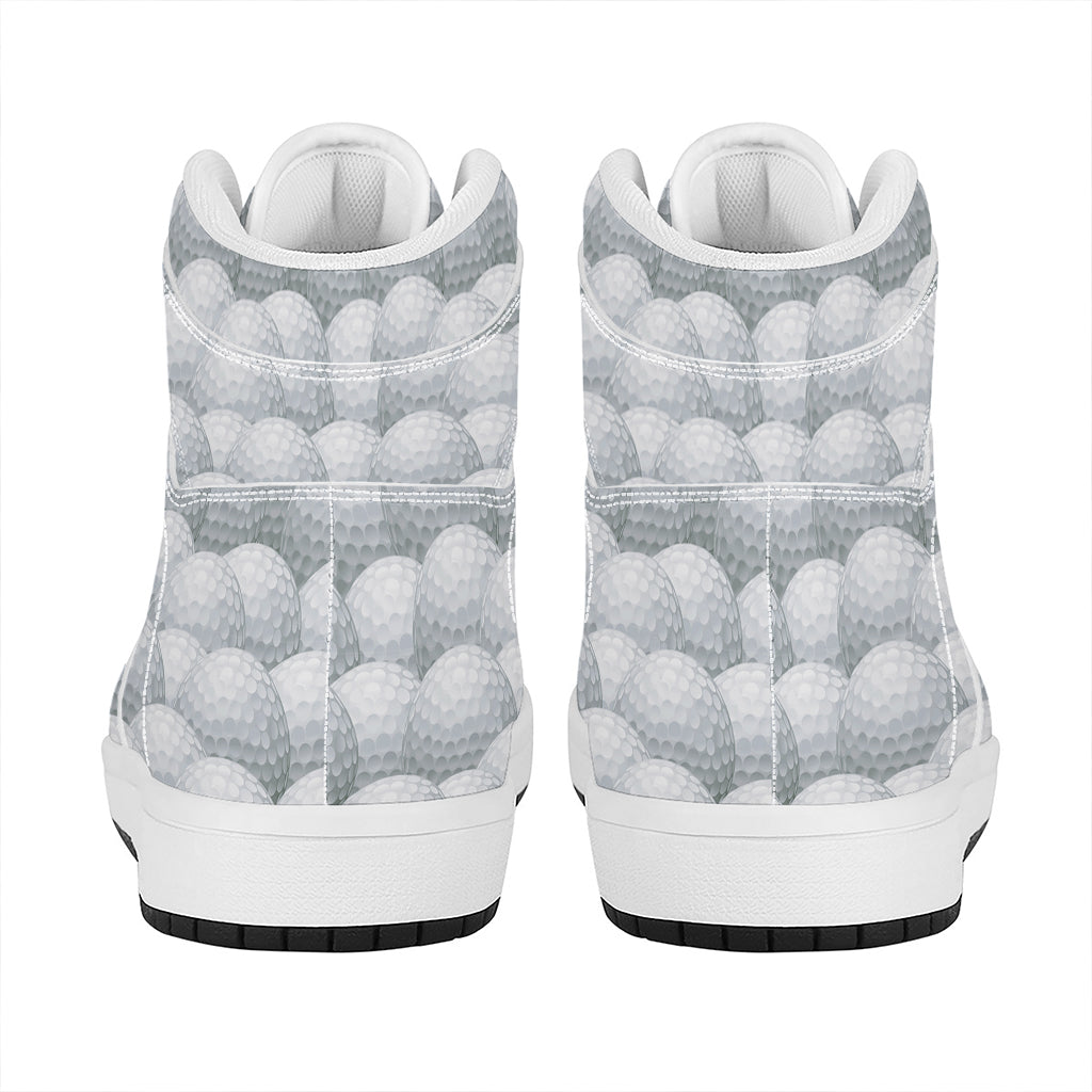 Big Golf Ball Pattern Print High Top Leather Sneakers