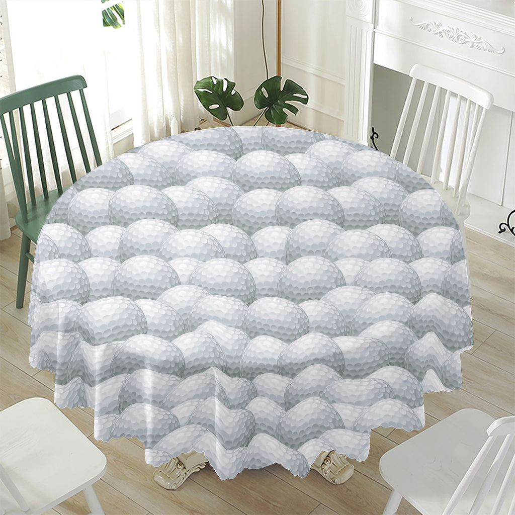 Big Golf Ball Pattern Print Waterproof Round Tablecloth