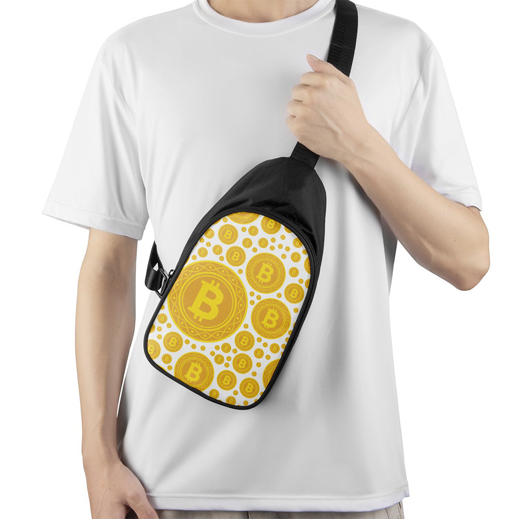 Bitcoin Crypto Pattern Print Chest Bag