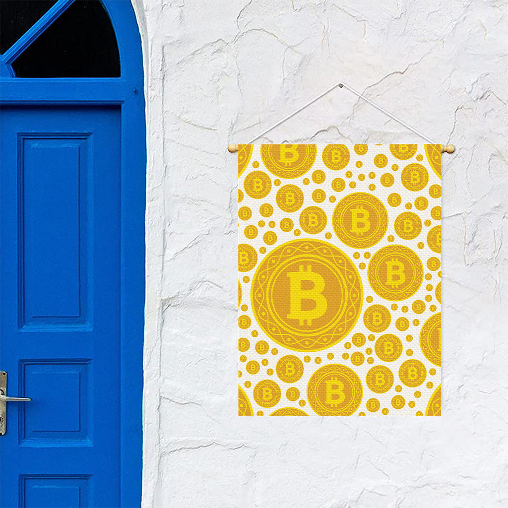 Bitcoin Crypto Pattern Print Garden Flag