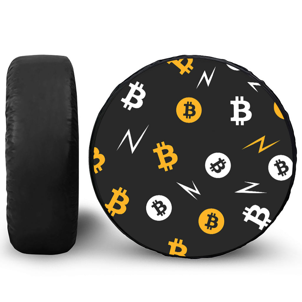 Bitcoin Symbol Pattern Print Tire Cover