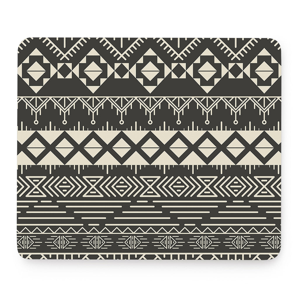 Black And Beige Aztec Pattern Print Mouse Pad