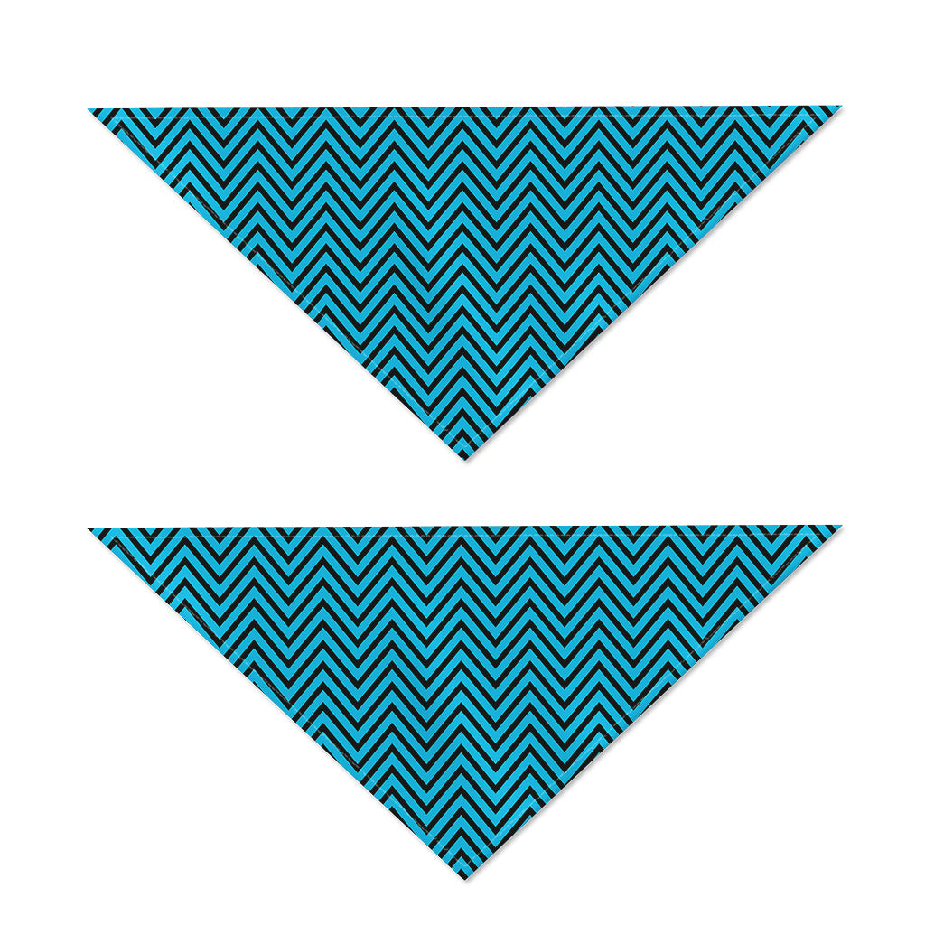 Black And Blue Chevron Pattern Print Dog Bandana