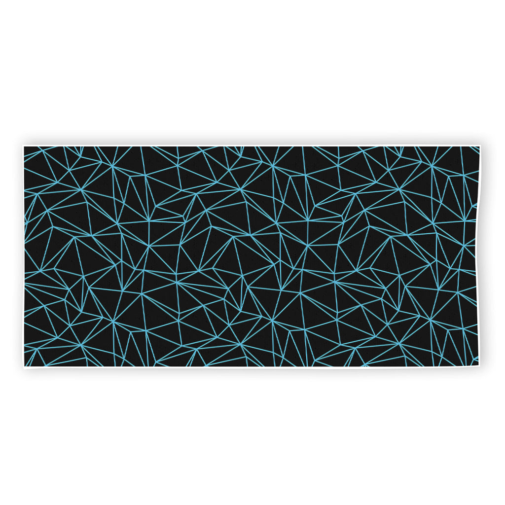 Black And Blue Geometric Mosaic Print Beach Towel