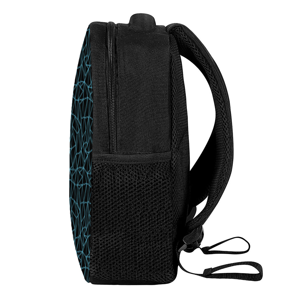 Black And Blue Geometric Mosaic Print Casual Backpack