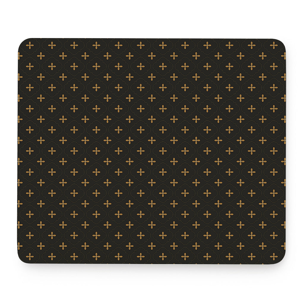 Black And Gold Orthodox Pattern Print Mouse Pad