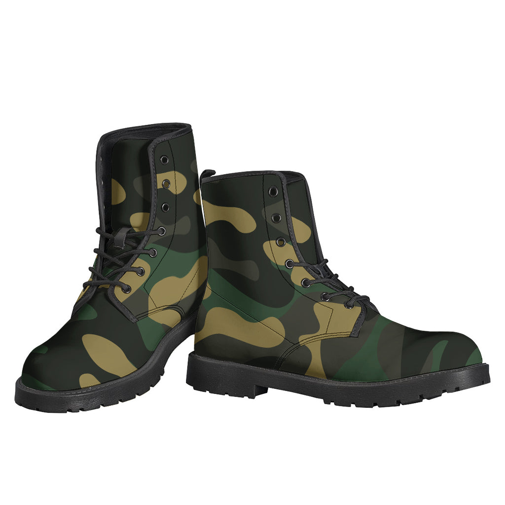 Black And Green Camouflage Print Backpack