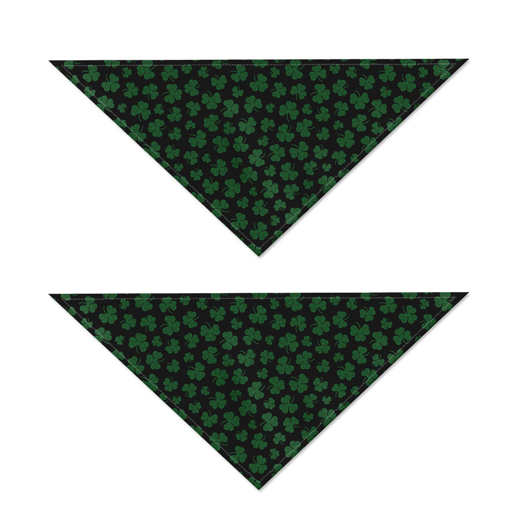 Black And Green Shamrock Pattern Print Dog Bandana