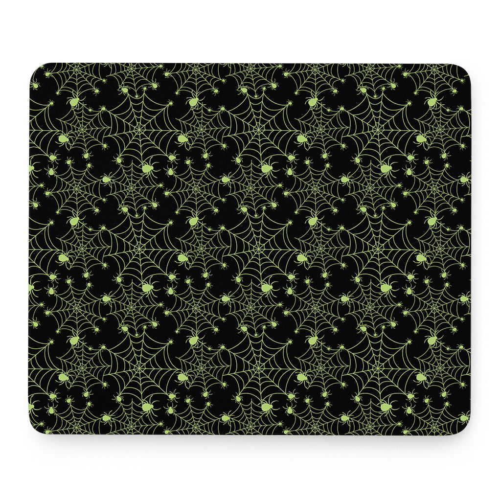 Black And Green Spider Web Pattern Print Mouse Pad