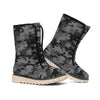 Black And Grey Camouflage Print Winter Boots