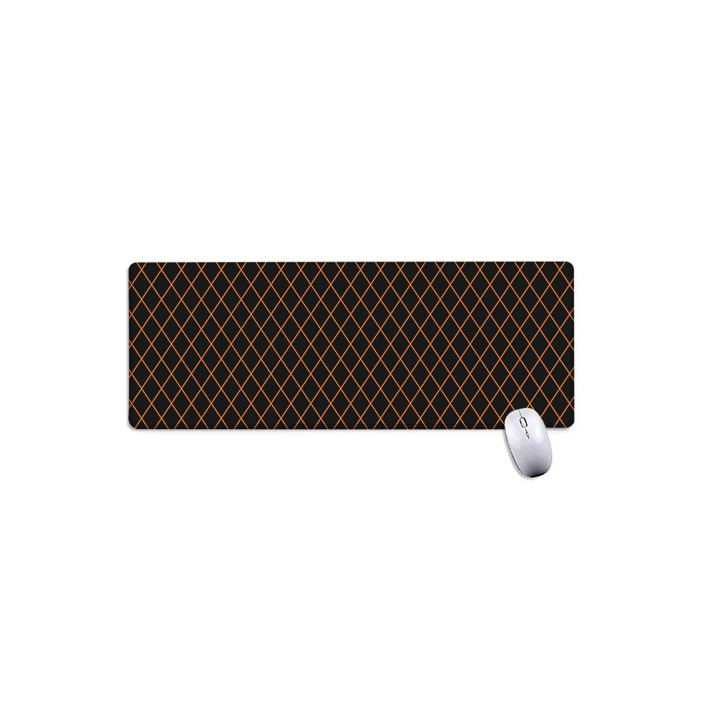 Black And Orange Harlequin Print Extended Mouse Pad