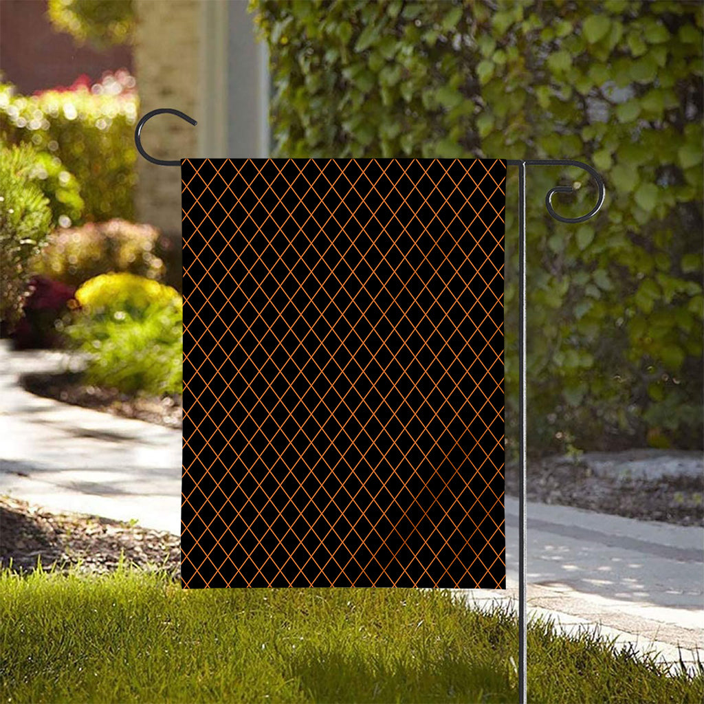 Black And Orange Harlequin Print House Flag