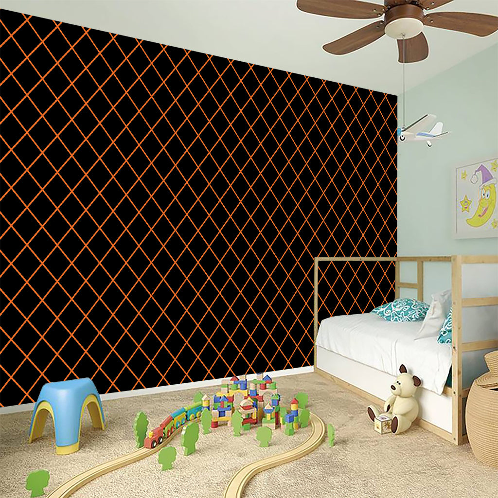 Black And Orange Harlequin Print Wall Sticker