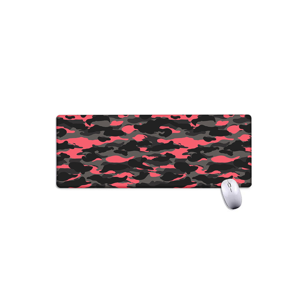 Black And Pink Camouflage Print Extended Mouse Pad
