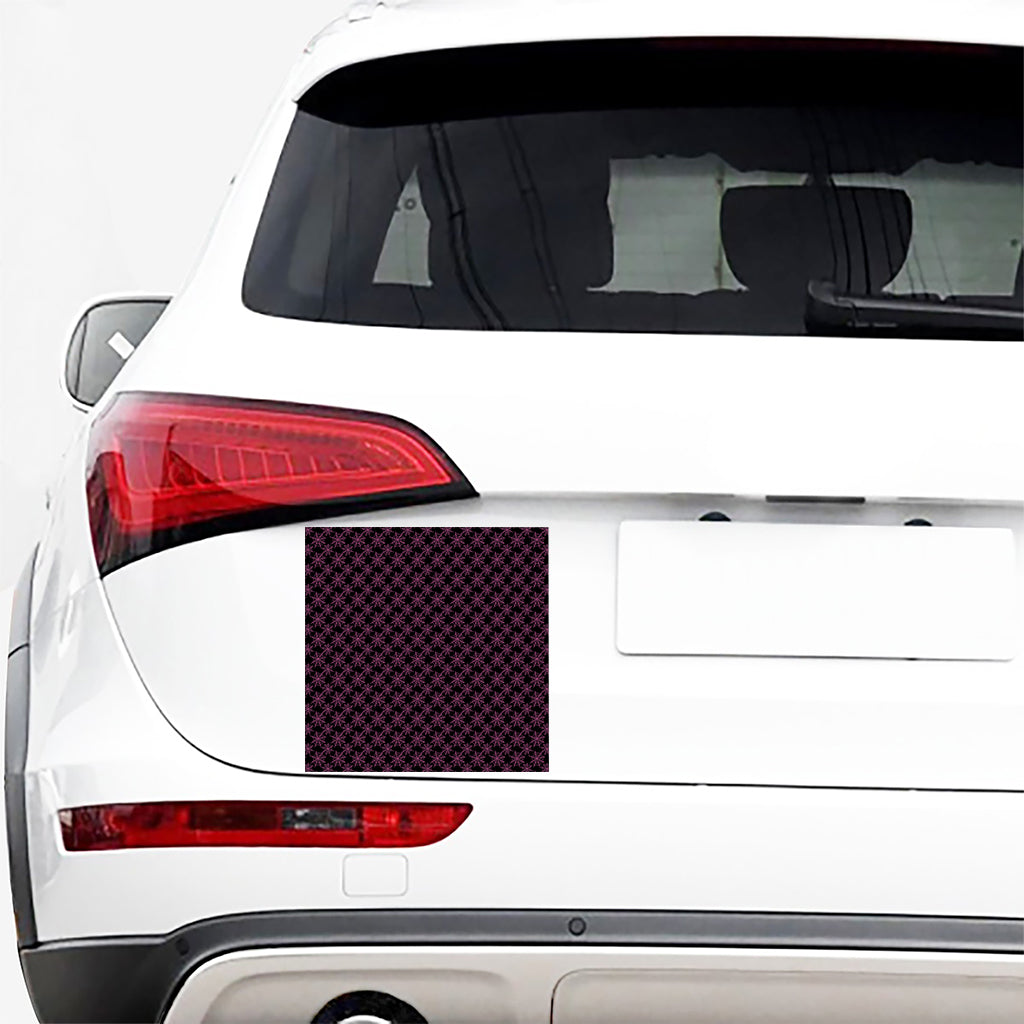 Black And Pink Spider Web Pattern Print Car Sticker