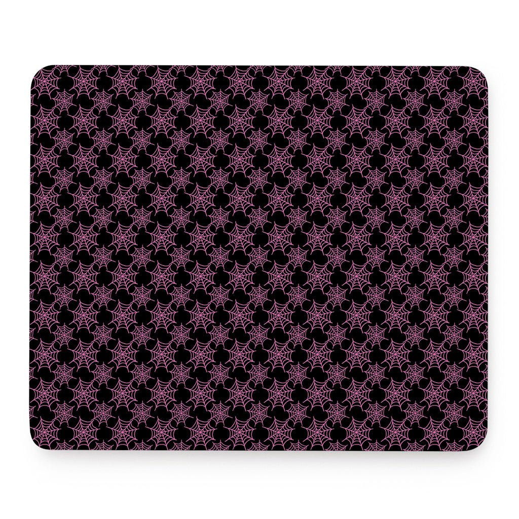 Black And Pink Spider Web Pattern Print Mouse Pad