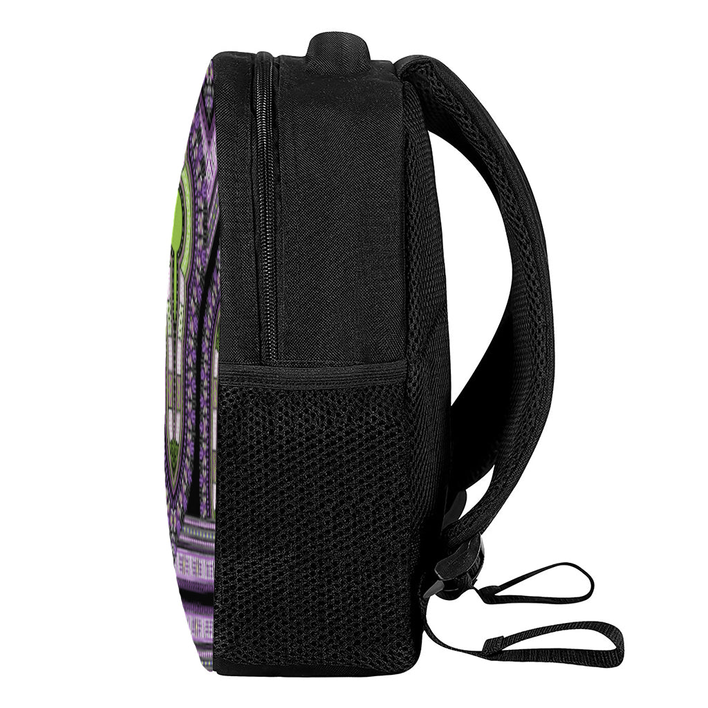 Black And Purple African Dashiki Print Casual Backpack