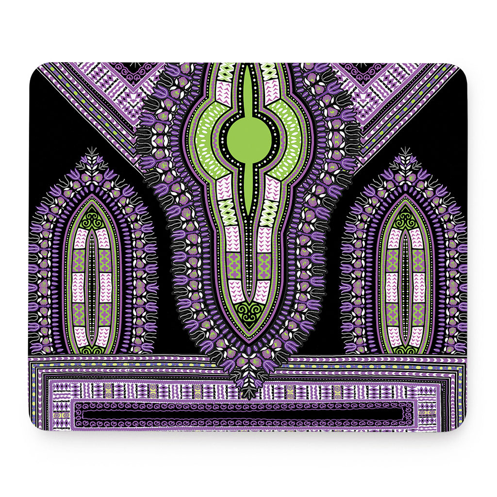 Black And Purple African Dashiki Print Mouse Pad