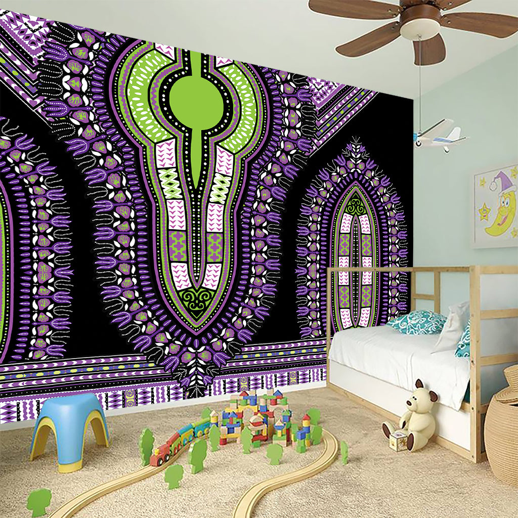 Black And Purple African Dashiki Print Wall Sticker