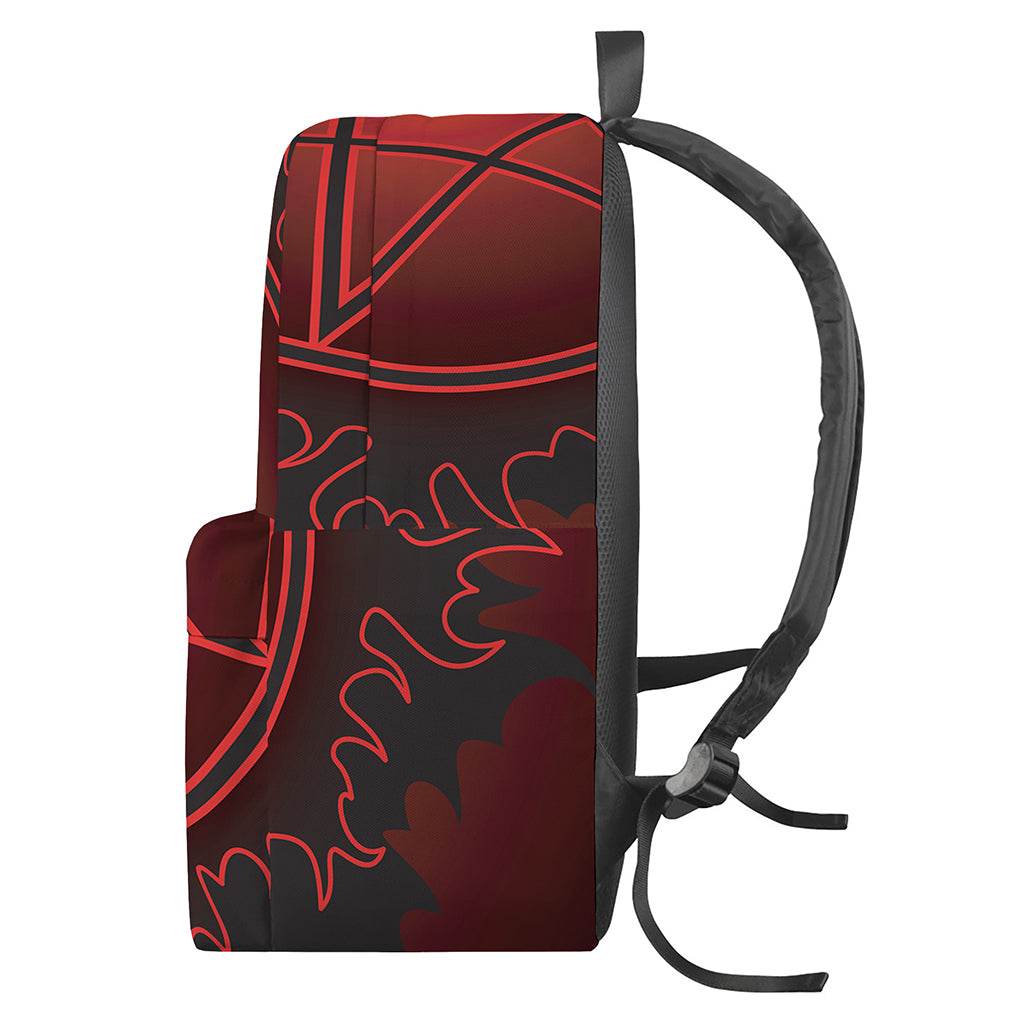 Black And Red Satanic Pentagram Print Backpack
