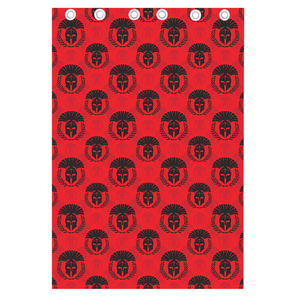 Black And Red Spartan Pattern Print Curtain