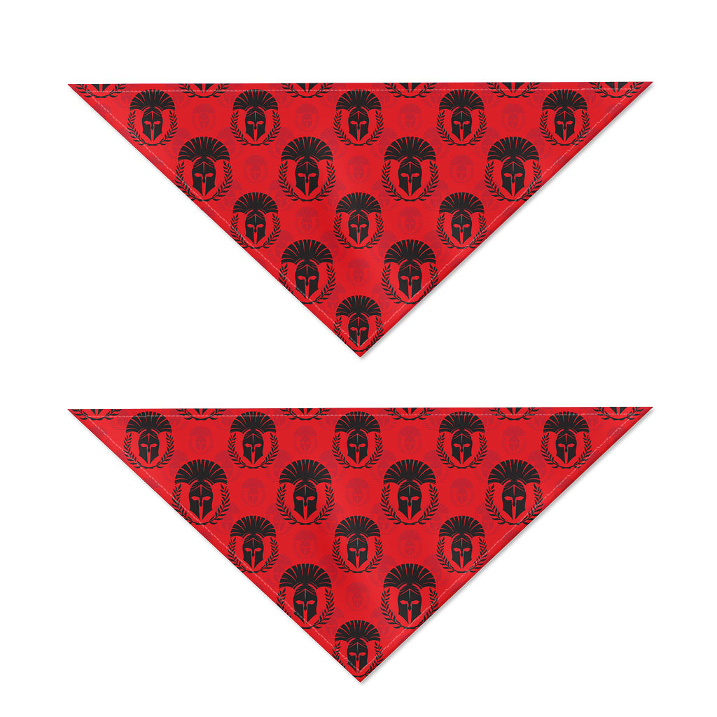 Black And Red Spartan Pattern Print Dog Bandana