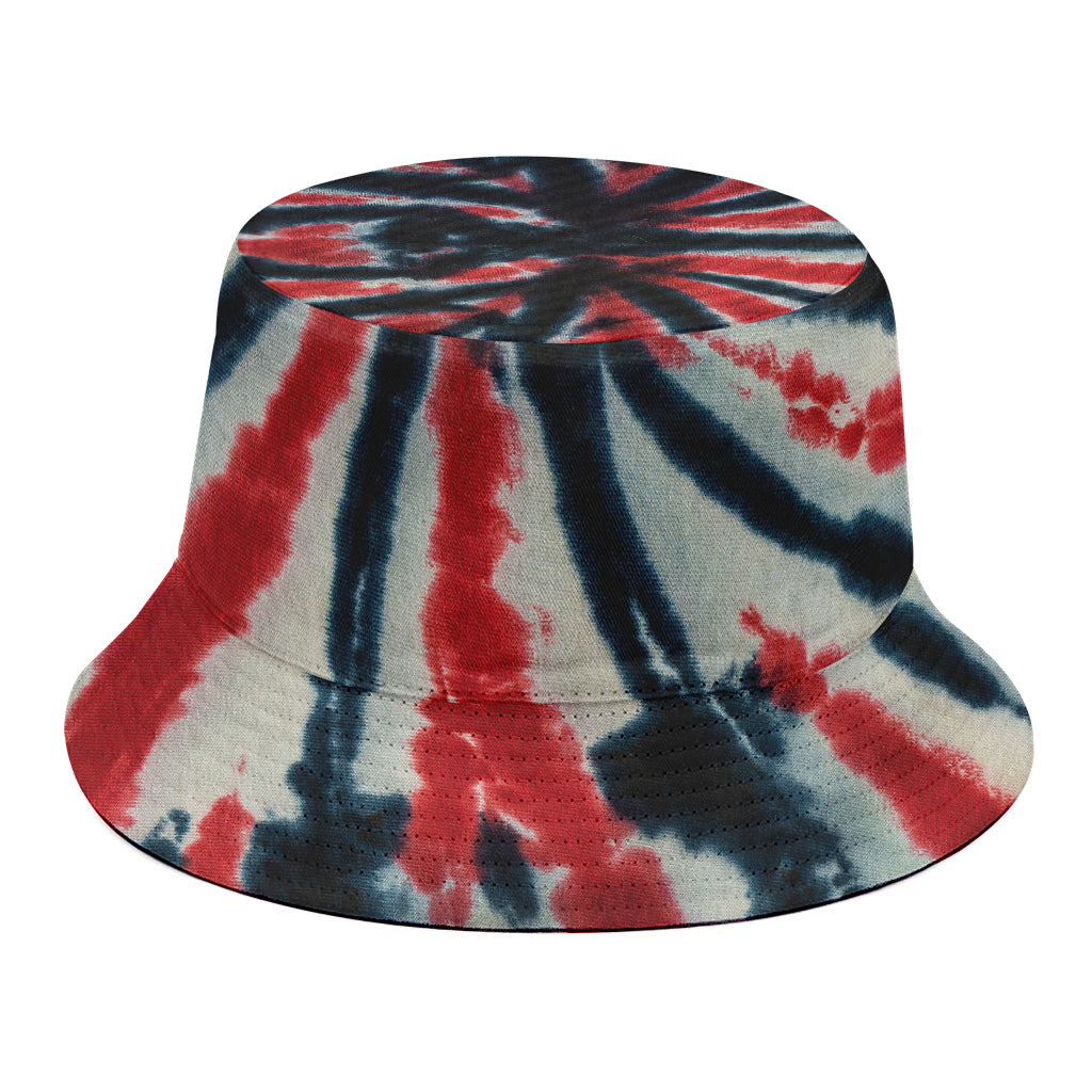 Black And Red Spider Tie Dye Print Bucket Hat