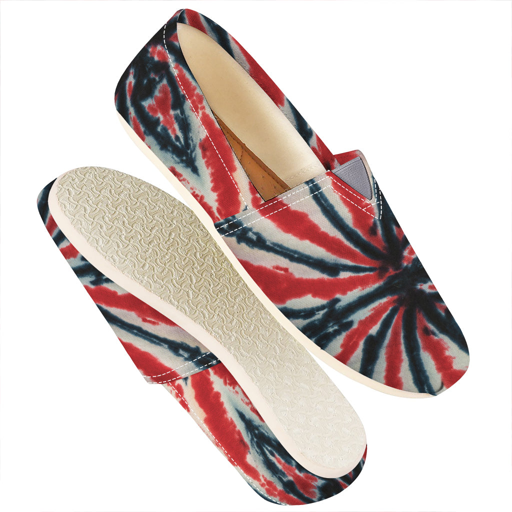Black And Red Spider Tie Dye Print Casual Shoes
