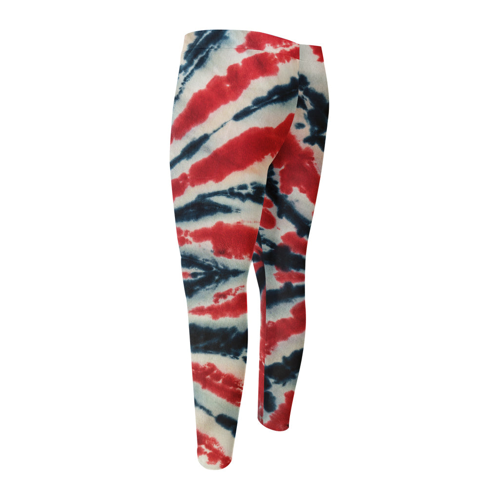 Black And Red Spider Tie Dye Print Men's Compression Pants