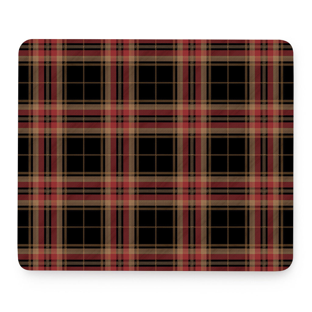 Black And Red Stewart Tartan Print Mouse Pad