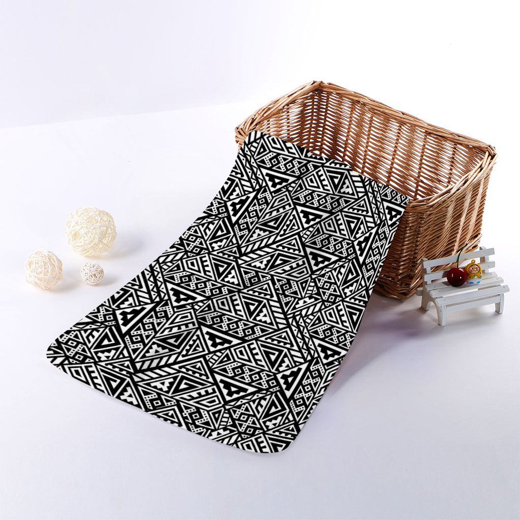 Black And White African Inspired Print Towel