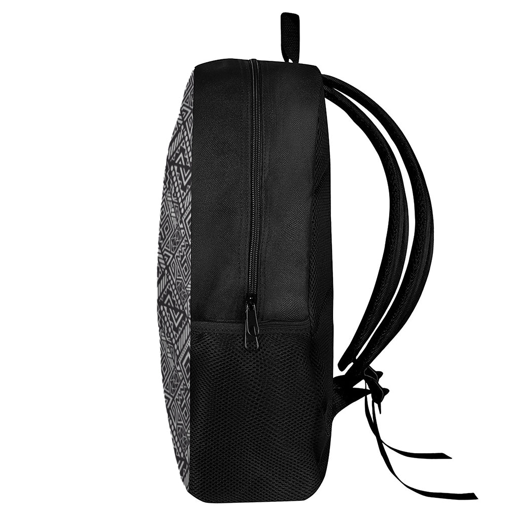 Black And White African Tribal Print 17 Inch Backpack