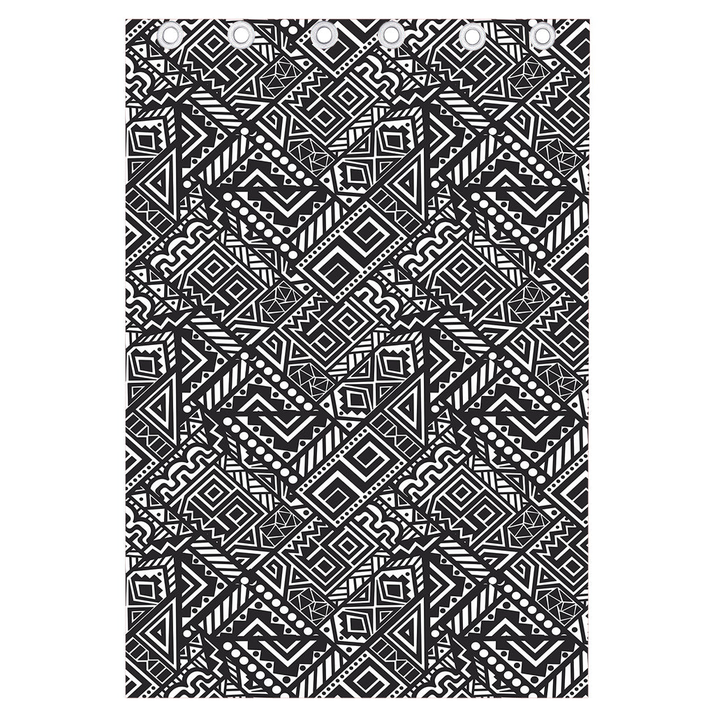 Black And White African Tribal Print Curtain