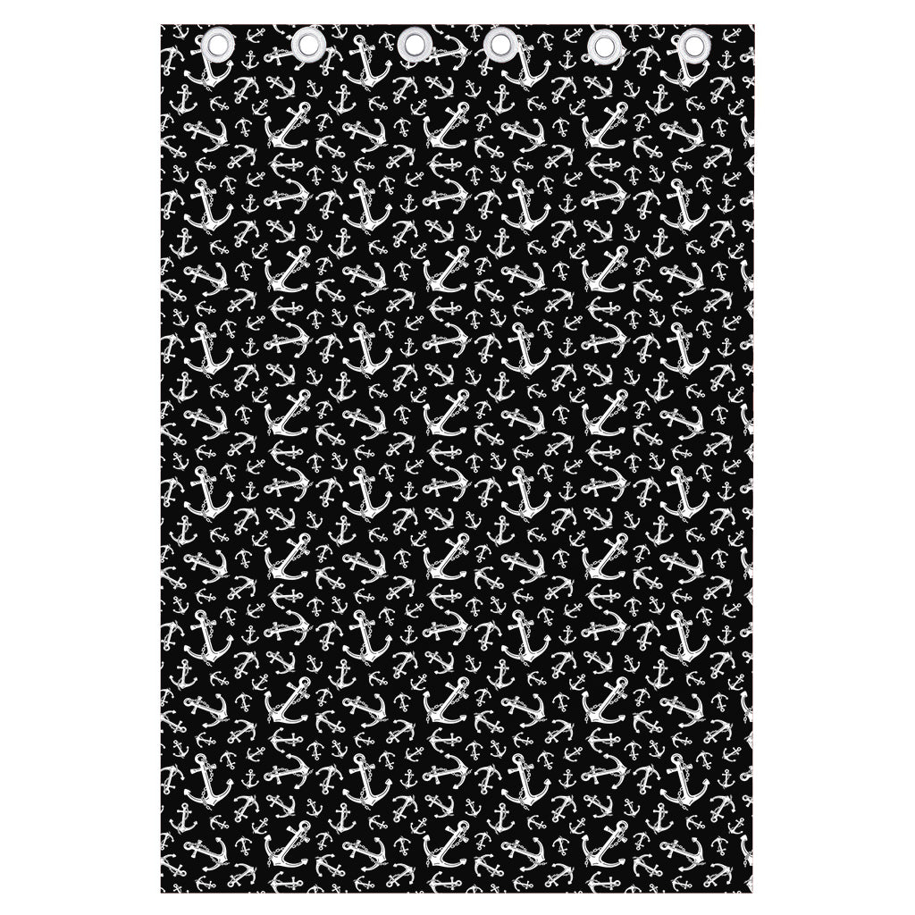Black And White Anchor Pattern Print Curtain
