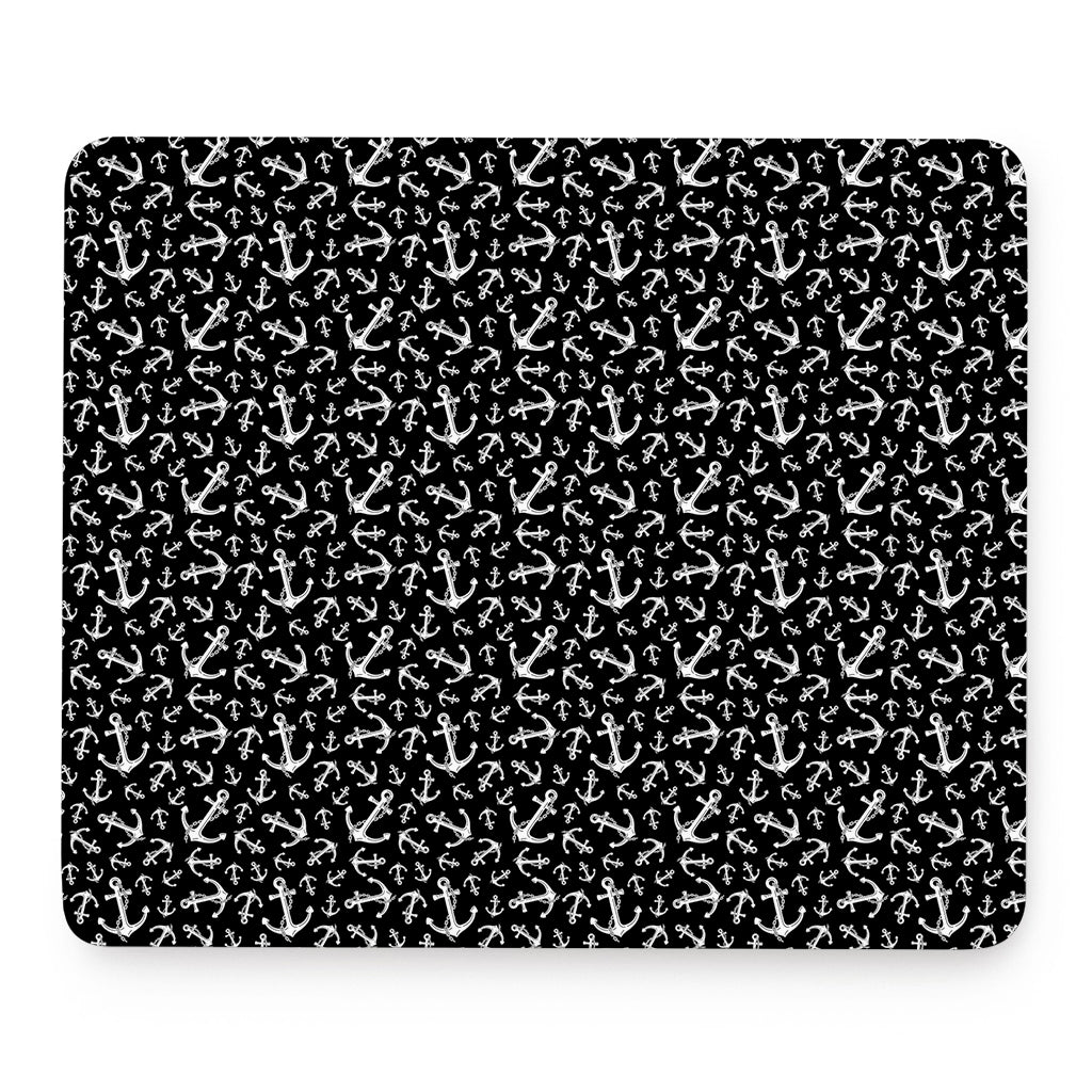 Black And White Anchor Pattern Print Mouse Pad