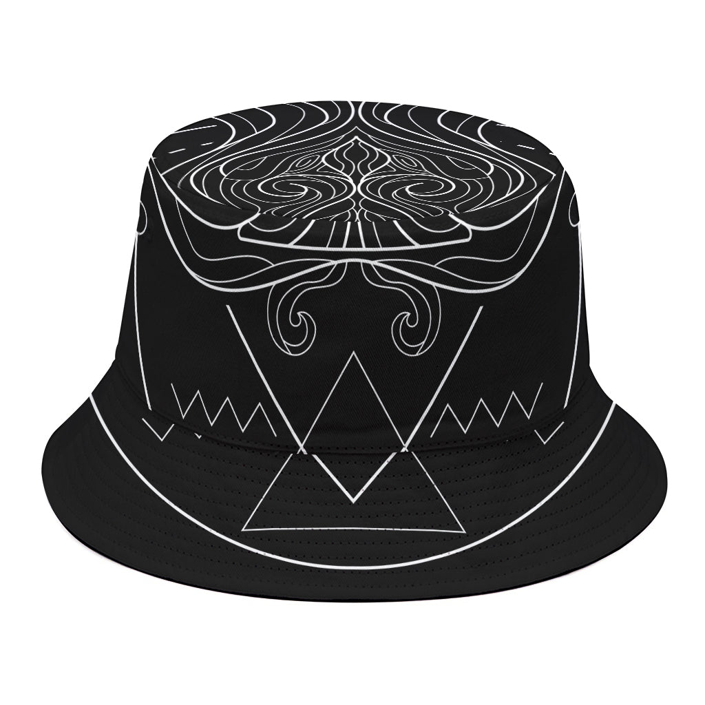 Black And White Aquarius Sign Print Bucket Hat