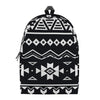 Black And White Aztec Pattern Print Backpack