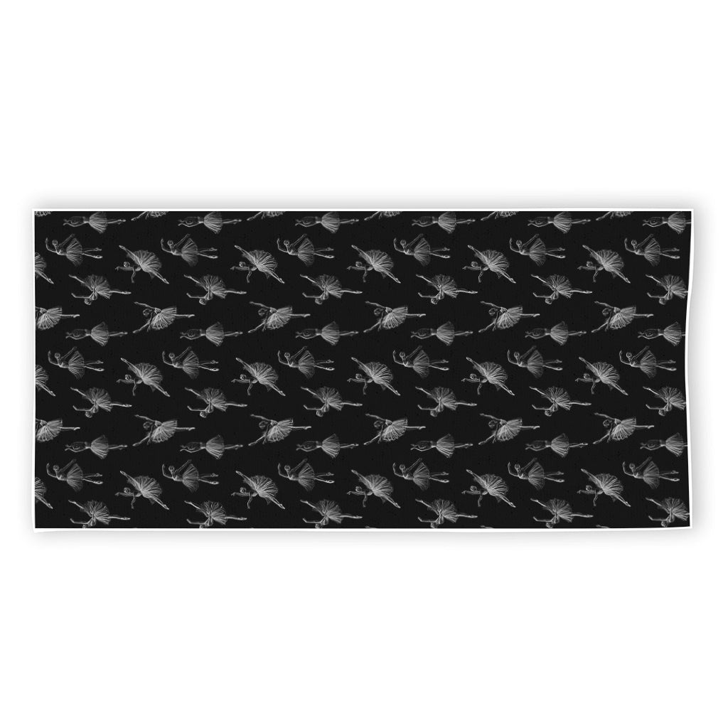 Black And White Ballet Pattern Print Beach Towel
