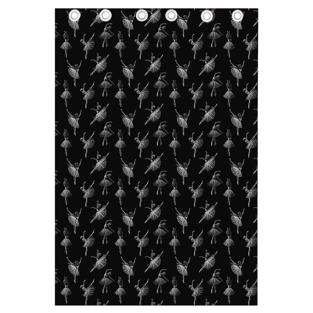 Black And White Ballet Pattern Print Curtain