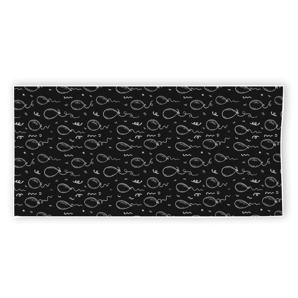 Black And White Balloon Pattern Print Beach Towel