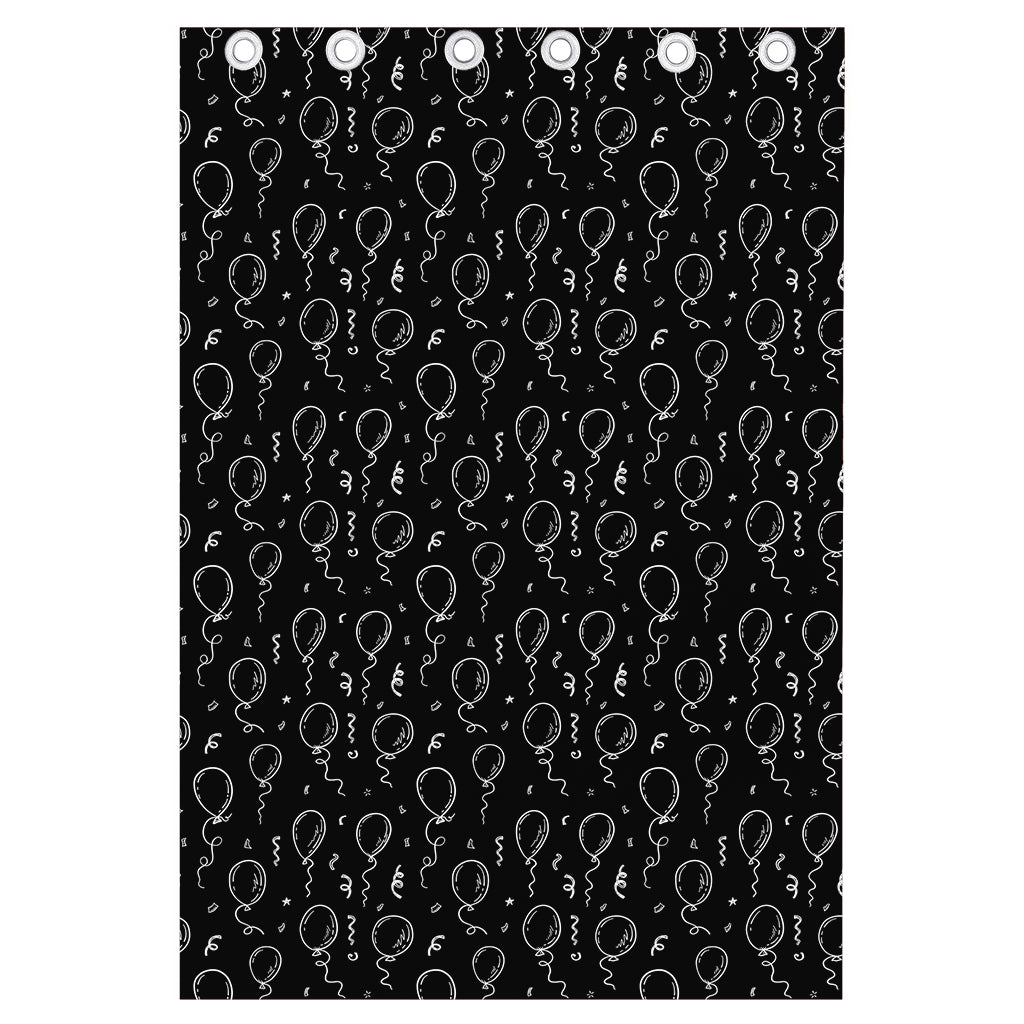 Black And White Balloon Pattern Print Curtain