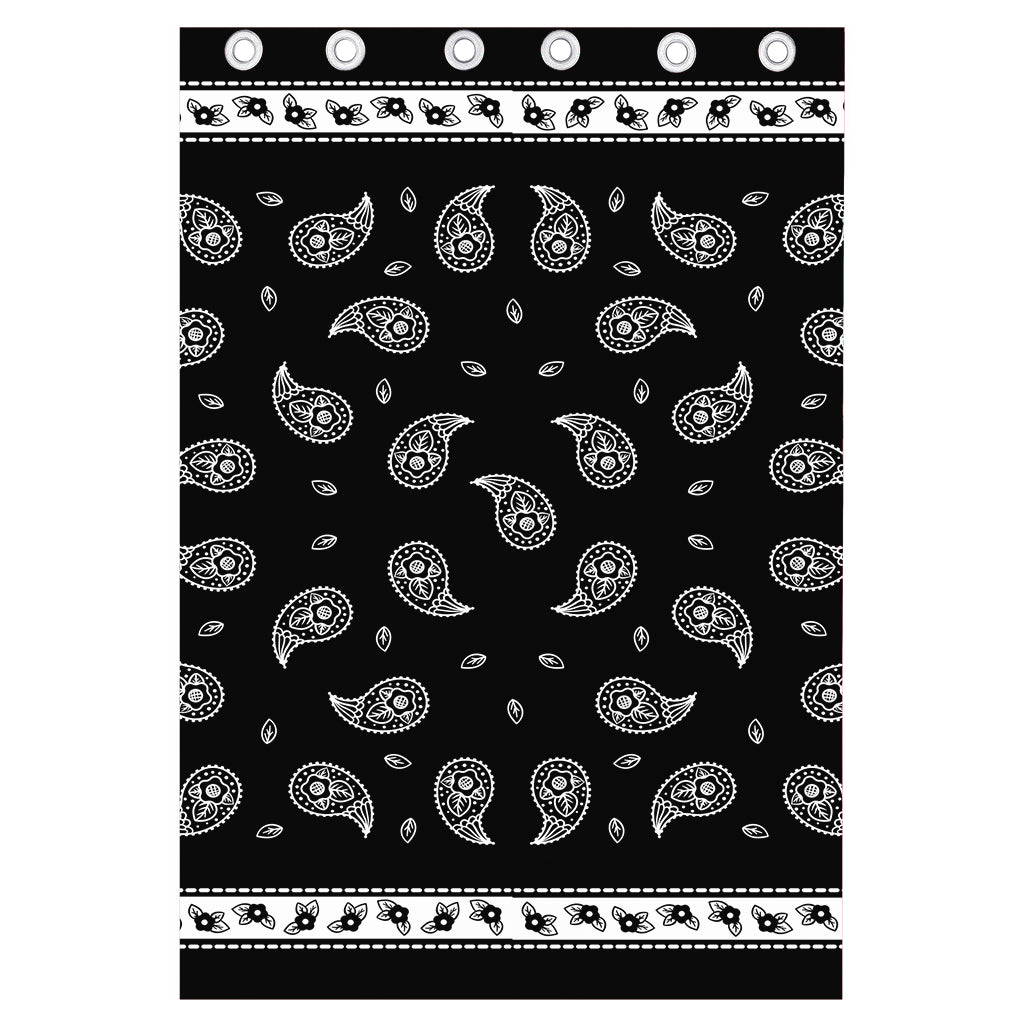 Black And White Bandana Print Curtain