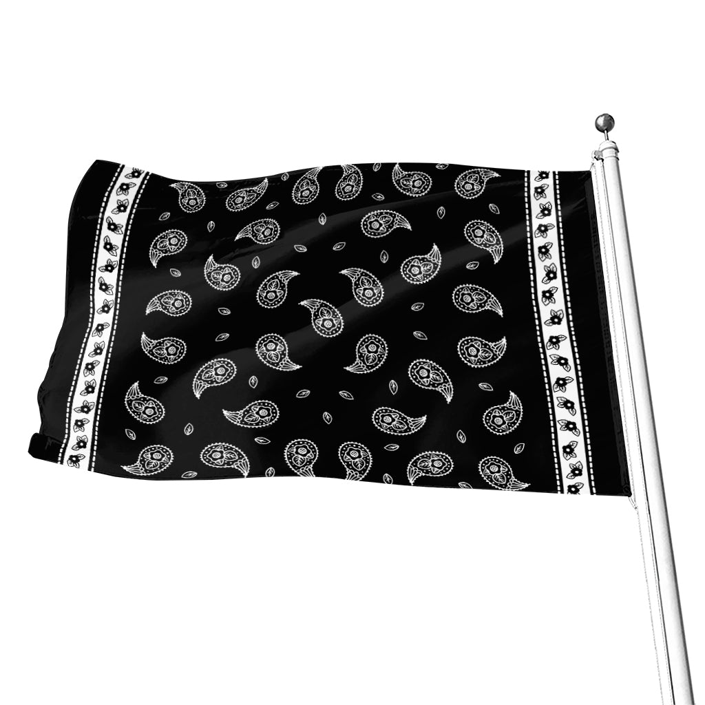 Black And White Bandana Print Flag