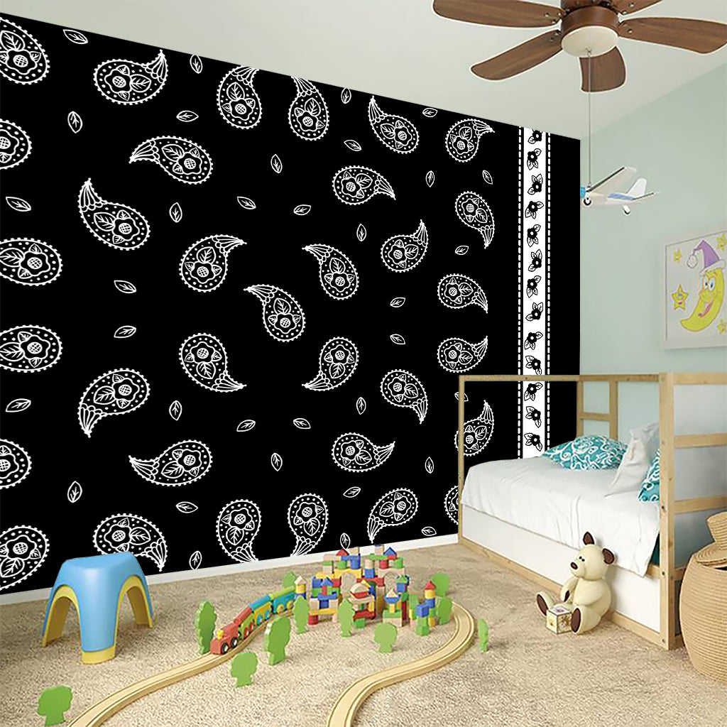 Black And White Bandana Print Wall Sticker