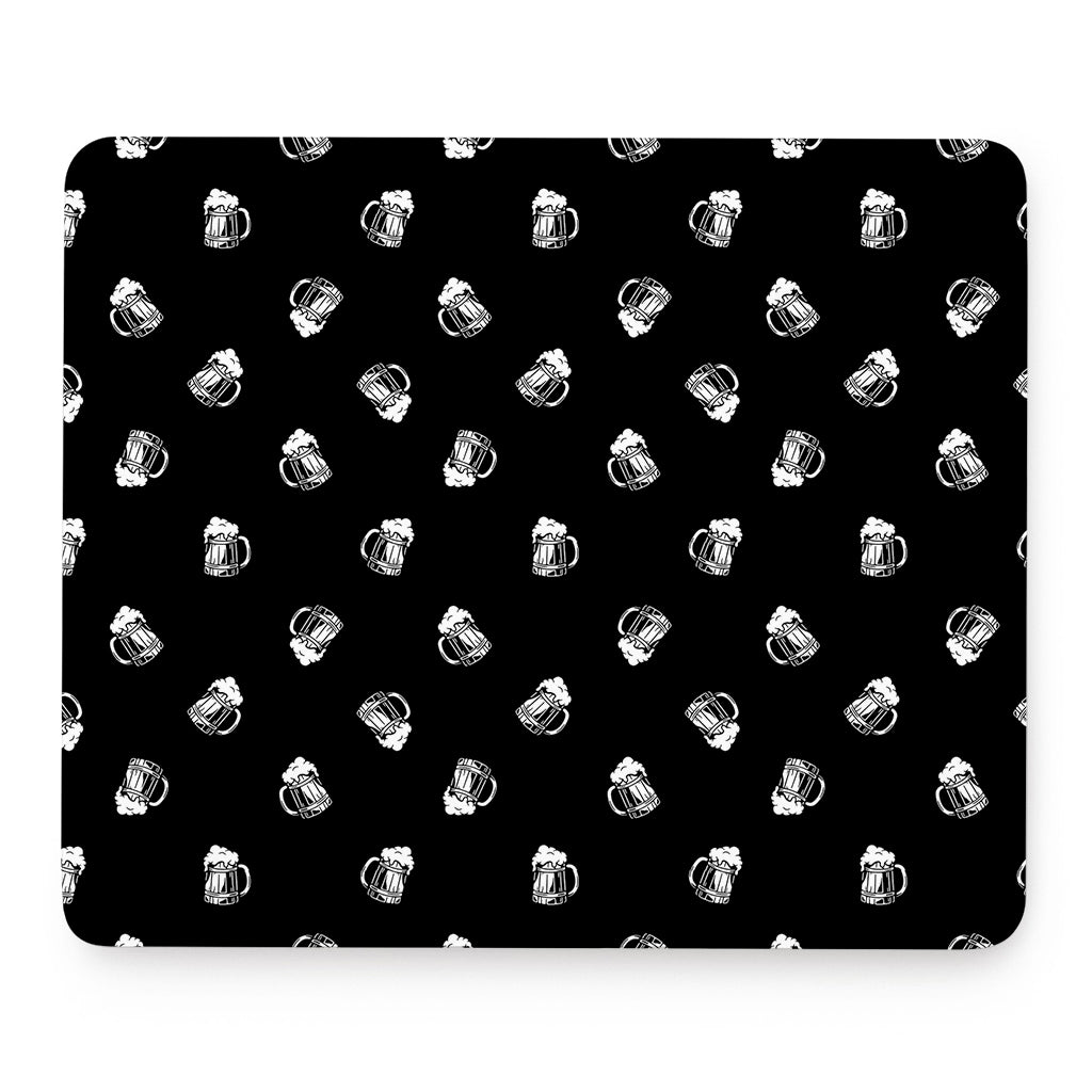 Black And White Beer Pattern Print Mouse Pad